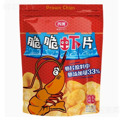 四洲巨型脆脆蝦片印尼進口蝦片超大包膨化網紅休閑辦公室零食禮包