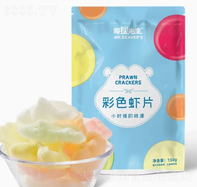 海貍先生網紅蝦片膨化休閑小零食150g