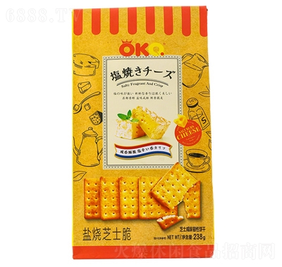 OKQ鹽燒芝士脆238g芝士咸味休閑追劇零食