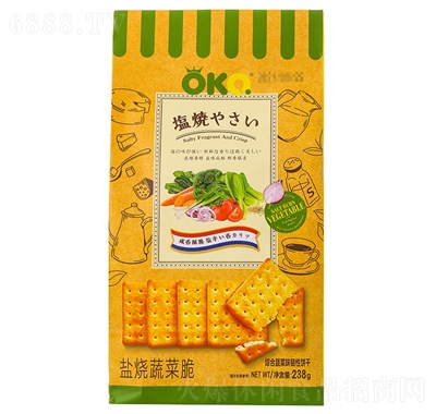 OKQ鹽燒芝士脆238g綜合蔬菜味休閑追劇零食