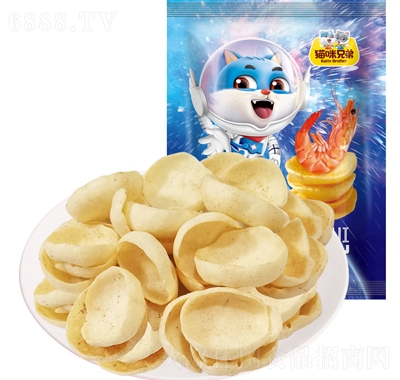 貓咪兄弟膨化食品休閑網紅零食年貨零食80g蝦脆