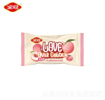金冠白桃烏龍茶味硬糖果喜糖結(jié)婚伴手禮休閑食品米色