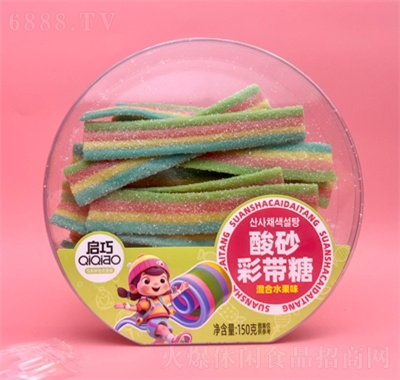 啟巧酸砂彩帶糖混合水果味150g